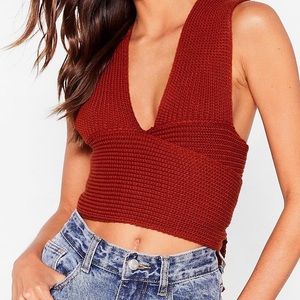 Nasty Gal chunky knit crop top. Size US 4.